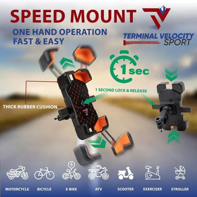 Alt view image 4 of 7 - Motorcycle Phone Mount with USB Charger (3.257") Waterproof Cell Phone Holder for Motorcycle, ATV, Snowmobile 12V Dual USB-C Fast Charging Includes Mirror Mount & Rain Cover