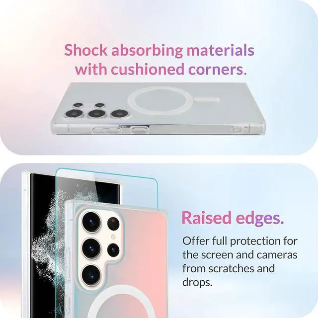 Alt view image 5 of 7 - AIGOMARA Designed for Samsung Galaxy S22 Ultra Case [Compatible with Magsafe] [Fluorescent Iridescent Color] Slim Shockproof Translucent Matte Protective Phone Case for Women Girls 6.8 Inch