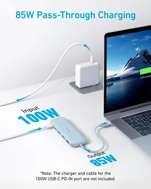 Alt view image 3 of 7 - USB C Hub, 5-in-1 USBC to HDMI Splitter with 4K Display
