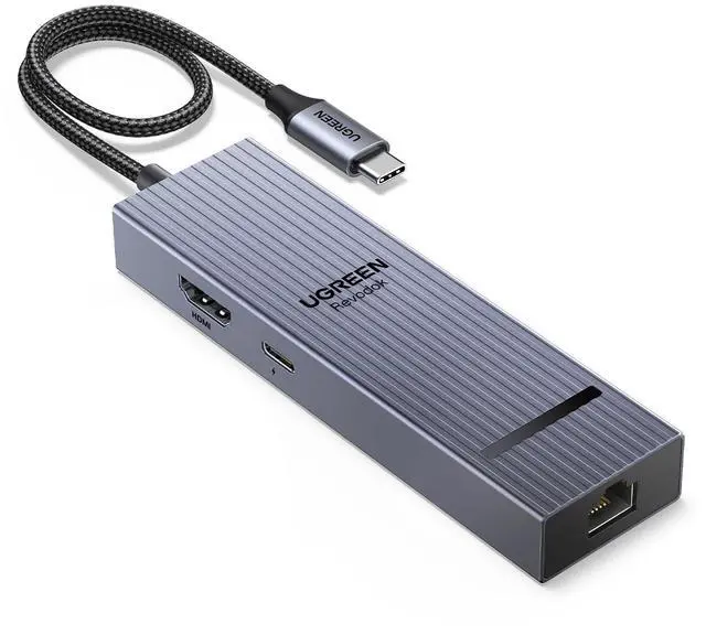 Main image of UGREEN Revodok Pro 6 in 1 USB C Hub Gigabit Ethernet Adapter with 4K 60Hz HDMI, 100W PD Charging, 10Gbps USB A&C 3.2 Data Ports Compatible with Mac M1, M2, M3, iPad, iPhone 16 Pro/Pro Max, Steam Deck