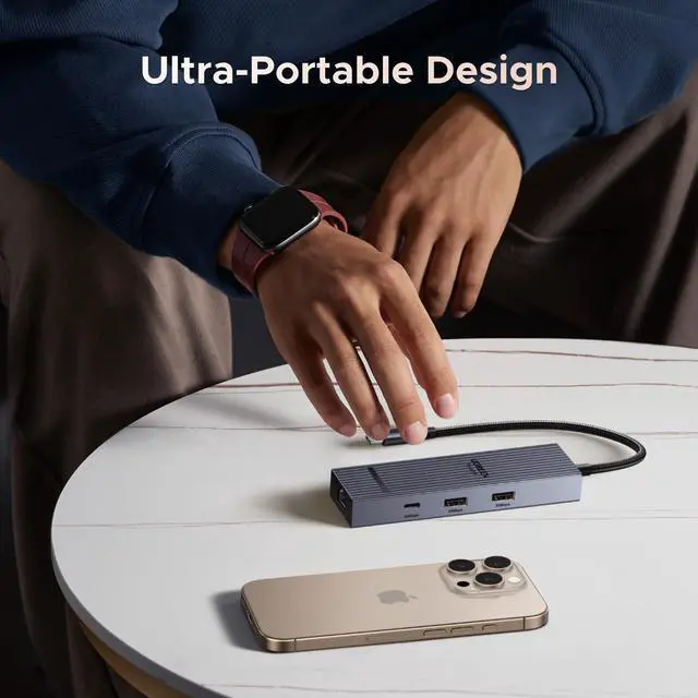 Alt view image 6 of 7 - UGREEN Revodok Pro 6 in 1 USB C Hub Gigabit Ethernet Adapter with 4K 60Hz HDMI, 100W PD Charging, 10Gbps USB A&C 3.2 Data Ports Compatible with Mac M1, M2, M3, iPad, iPhone 16 Pro/Pro Max, Steam Deck