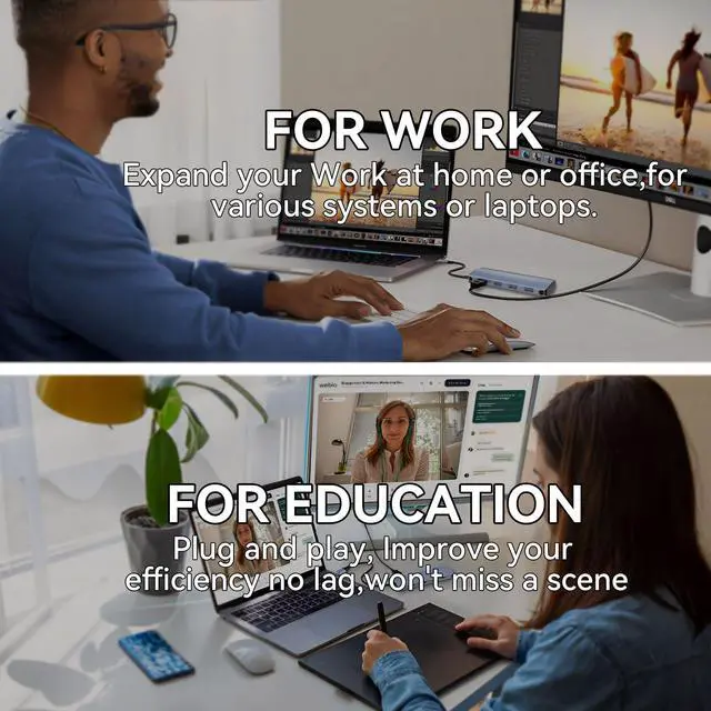 Alt view image 7 of 7 - USB C to USB Hub 8-in-1 with 4K@60Hz HDMI, 3 USB-C 3.2 Gen2 10Gbps, 3 USB A 3.2 10Gbps Ports,100W Power Delivery with 10Gbps Data, USB-C Hub Multiport Adapter for MacBook Pro and More Type C Devices