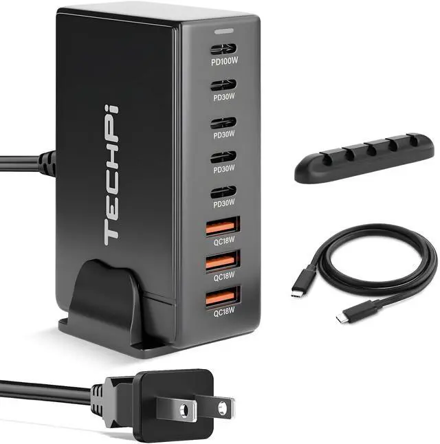 Main image of 268W GaN USB Type C Charger 8 Ports Fast Charging Station PD QC4.0, USB C Laptop Charger Compatible with MacBook Pro/Air, iPads, Samsung Galaxy Note, iPhone 16/15/14/13/12 Mini/Pro/Pro Max