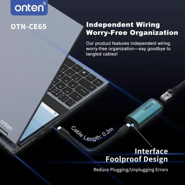 Alt view image 3 of 6 - USB-C to Ethernet Adapter - 5Gbps High-Speed,USB-C to RJ45 5000Mbps Ethernet LAN Network Adapter Thunderbolt 4/3 Compatible, for iPhone 15 Pro/Max, MacBook Pro/Air 2023, iPad Pro,iMac and More5G