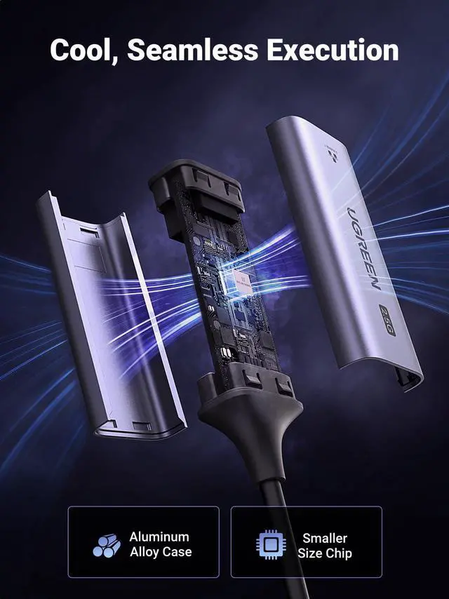 Alt view image 7 of 7 - UGREEN USB to Ethernet Adapter 2.5Gb, Ethernet Adapter, Aluminum, USB 3.0 to RJ45 Computer Network Internet LAN Dongle for Laptop, Compatible for MacBook Air/Pro, XPS, Windows, macOS