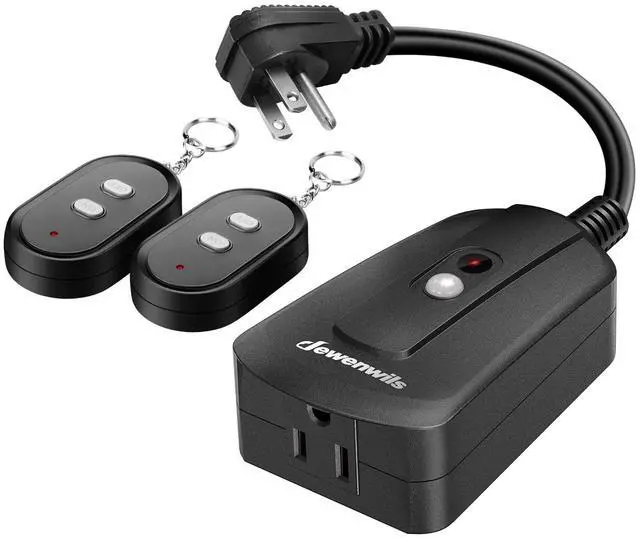 Main image of DEWENWILS Remote Control Outlet with 2 Wireless Remotes for Christmas Light, Weatherproof Remote Light Switch, 15 amp Heavy Duty Remote Controlled Light Switch, 100 FT, No Interference, UL Listed