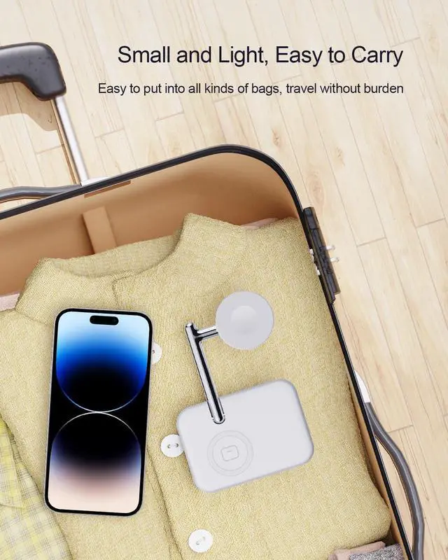 Alt view image 6 of 7 - MAKAQI 2 in 1 Charger Stand for Apple Watch and AirPods, Foldable Watch Charging Dock Compatible with Apple Watch Series Ultra/10/9/8/7/6/Se/5/4/3 & Airpods Pro/4/3/2/1