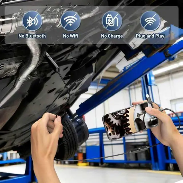 Alt view image 7 of 7 - Endoscope Camera with Light, 16.4ft Semi-Rigid Snake Inspection Camera, 1920P HD Borescope with 8 Adjustable LED Lights, 7.9mm IP67 Waterproof Drain Pipe Borescope for iOS and Android