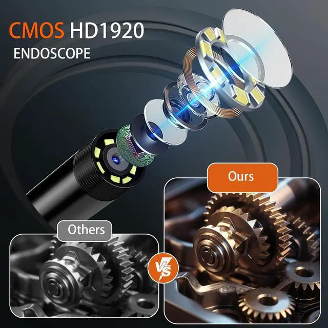 Alt view image 3 of 6 - Borescope, Endoscope 3-in-1 USB HD Inspection Camera with 16.5FT Semi-Rigid Snake Cable, 8mm Waterproof IP67 Industrial Endoscope for Android, iOS and PC