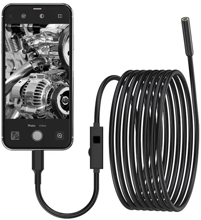 Main image of 1920P HD Dual Lens Endoscope Camera Semi-Rigid Snake Cable IP67 Waterproof 8LED Lights Dimmable HD Industrial Pipeline Inspection Probe Compatible with Smartphones Endoscope Camera (9.9ft)