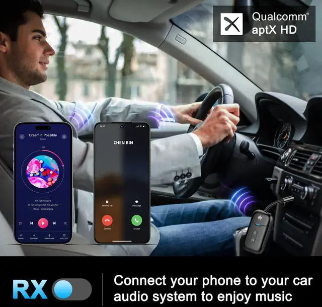 Alt view image 4 of 7 - Airplane Bluetooth 5.4 Transmitter Adapter,Supports 2 AirPods/Headphones 2-in-1 Bluetooth Transmitter Receiver with aptX Low Latency,Wireless Adapter for Flight,TV,Gym,Tablets Car Stereo (Black)