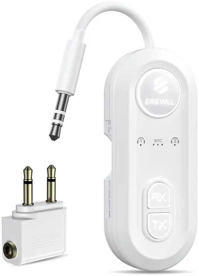 Main image of Upgraded Bluetooth 5.4 Transmitter Receiver, Airplane Bluetooth Adapter with Qualcomm aptX Adaptive, Supports 2 AirPods/Headphones, Wireless Audio Transmitter for TV, Travel, Car & Gym, Cable Storage