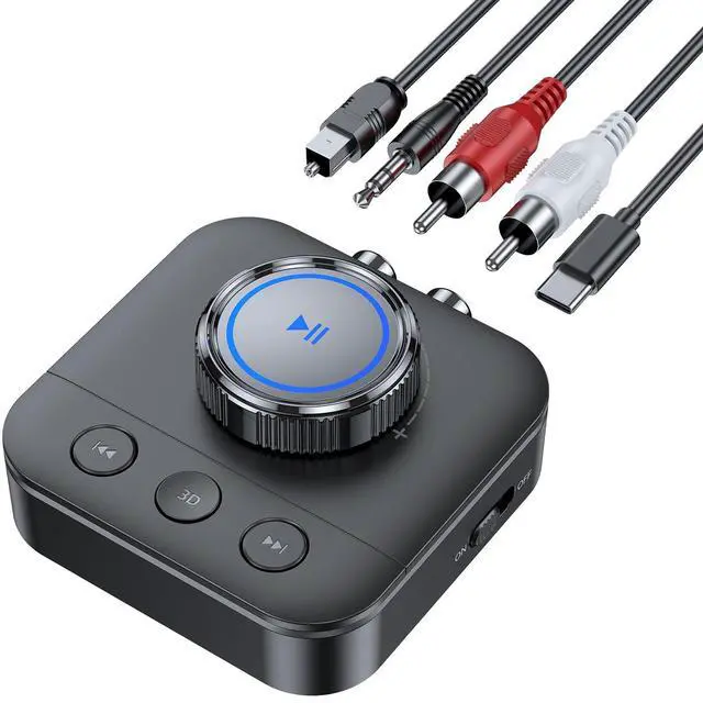 Main image of Bluetooth 5.3 Receiver for Home Stereo, RCA Bluetooth Adapter for 3D Surround, Support Optical, AUX 3.5mm, RCA Receiver Adapter for Speakers, Music Streaming Stereo System