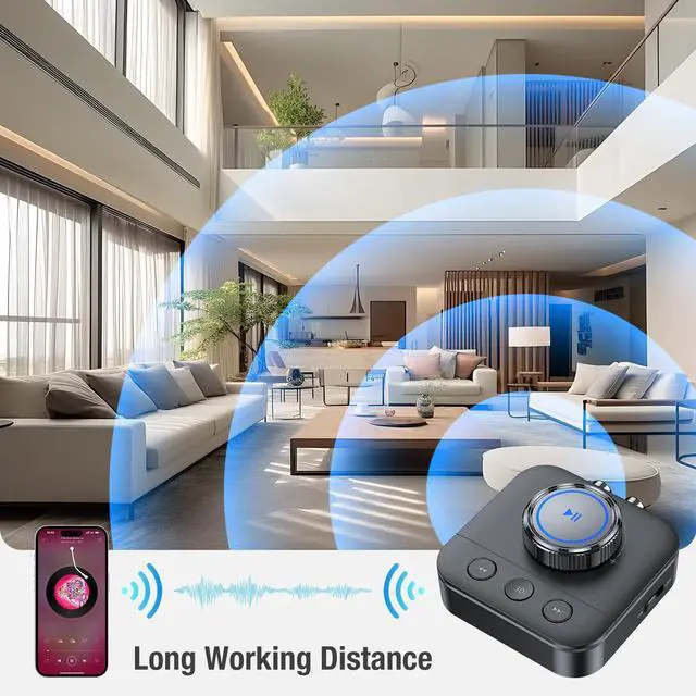 Alt view image 7 of 7 - Bluetooth 5.3 Receiver for Home Stereo, RCA Bluetooth Adapter for 3D Surround, Support Optical, AUX 3.5mm, RCA Receiver Adapter for Speakers, Music Streaming Stereo System