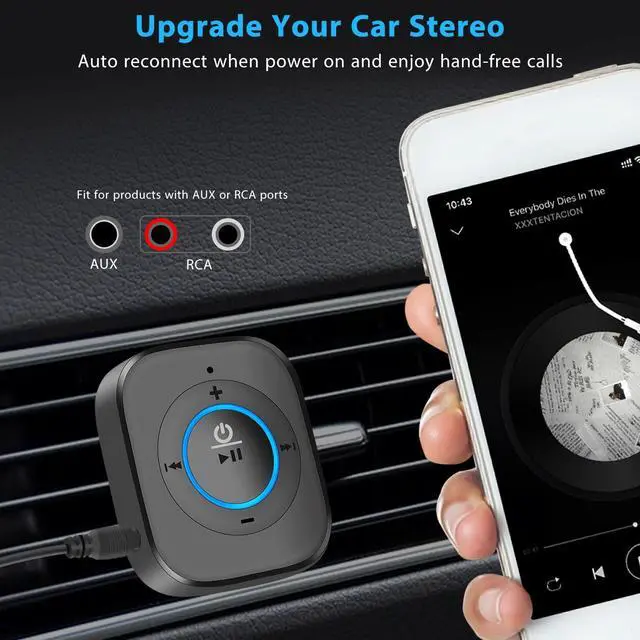 Alt view image 3 of 7 - iDIGMALL Bluetooth 5.4 Receiver for Speaker, Wireless HiFi Music Adapter w/Built-in Mic for Hands-Free Calls for Car Home Stereo Wired Headphones with 3.5mm RCA Aux Jack, 20 Hrs Playtime, Multi-Point