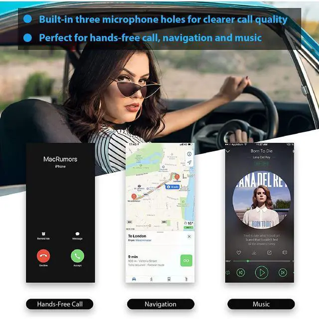 Alt view image 5 of 7 - SONRU Bluetooth 5.3 Adapter Hi-Fi Equipment for Car Wireless Audio Receiver with 3.5mm AUX RCA Cable, Noise Cancellation, Dual AUX Outputs for Home Speakers Wired Headphones