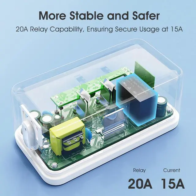 Alt view image 2 of 6 - YIFAN Smart Plug 15A, Smart Home WiFi Outlet with USB C Port, C Smart Series Tuya Smart Outlet with RF433/APP Remote Control, Compatible with Alexa, Google Home, No Hub Required, 2.4G WiFi Only