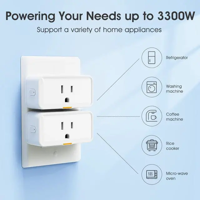 Alt view image 3 of 6 - YIFAN Smart Plug 15A, Smart Home WiFi Outlet with USB C Port, C Smart Series Tuya Smart Outlet with RF433/APP Remote Control, Compatible with Alexa, Google Home, No Hub Required, 2.4G WiFi Only
