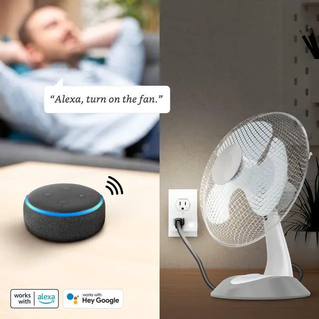 Alt view image 4 of 7 - Feit Electric Indoor Smart WiFi Plug Works with Alexa and Google Home, No hub Required, 2.4 Ghz Network Only, Remote Control from Anywhere 15 Amp Smart Outlet Plug, Indoor, White with Night Light