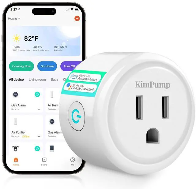 Main image of KimPump WiFi Smart Plugs, App Controlled Plug Compatible with Alexa and Google Home, Wireless Outlet Plug with Timer & Schedule, 2.4GHz Wi-Fi Only Smart Socket Outlet FCC Listed for Home