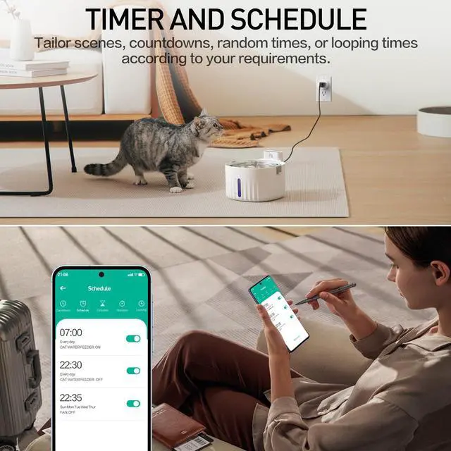 Alt view image 4 of 7 - KimPump WiFi Smart Plugs, App Controlled Plug Compatible with Alexa and Google Home, Wireless Outlet Plug with Timer & Schedule, 2.4GHz Wi-Fi Only Smart Socket Outlet FCC Listed for Home