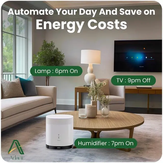 Alt view image 5 of 7 - Adarii Smart Plug Google Home, Compatible with Alexa, 15A WiFi Plug, 2.4GHz, Smart Life Plug, Voice Control, Compact Indoor Smart Plug, FCC Certified, Tuya Smart Plug, No Hub Needed, 1 Pack