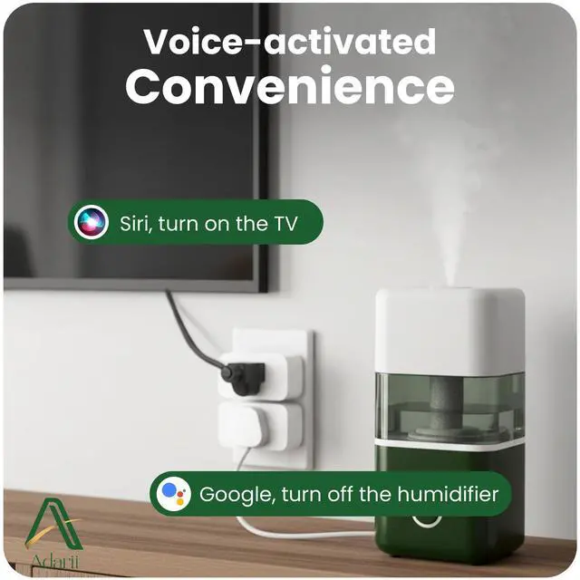 Alt view image 7 of 7 - Adarii Smart Plug Google Home, Compatible with Alexa, 15A WiFi Plug, 2.4GHz, Smart Life Plug, Voice Control, Compact Indoor Smart Plug, FCC Certified, Tuya Smart Plug, No Hub Needed, 1 Pack