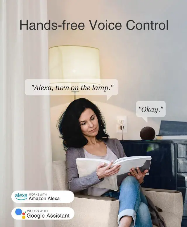 Alt view image 2 of 7 - GHome Smart Mini Smart Plug Works with Alexa and Google Home, WiFi Smart Outlet Socket Remote Control Timer Function, Only 2.4GHz Network, No Hub Required, ETL FCC Listed, White