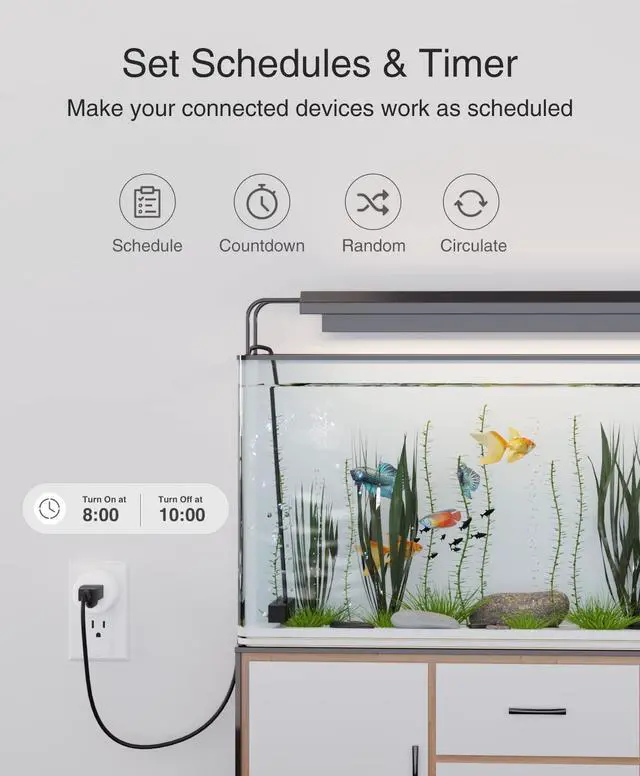 Alt view image 4 of 7 - GHome Smart Mini Smart Plug Works with Alexa and Google Home, WiFi Smart Outlet Socket Remote Control Timer Function, Only 2.4GHz Network, No Hub Required, ETL FCC Listed, White