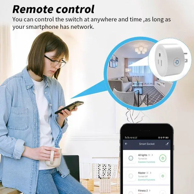 Alt view image 2 of 7 - Sanofuturion WiFi Smart Plug | Compatible with Alexa & Google Home | WiFi Outlet for Remote Control & Timer and Schedule Function | No Hub Required | Safety Certified (1Pack)
