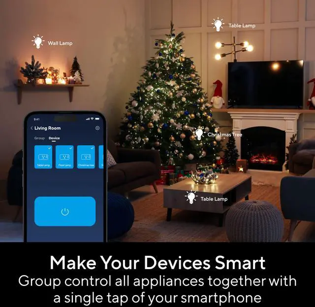 Alt view image 5 of 7 - UTEC Smart Plug, Wi-Fi Mesh Outlet, 15A Ultra Efficient Smart Plug Compatible with Alexa, Google Home & IFTTT, No Hub Required, 2.4GHz Wi-Fi Only, Remote Control, ETL Certified