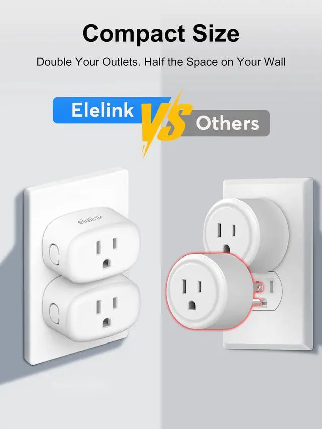 Alt view image 7 of 7 - Smart Plug, Smart Plugs That Compatible with Alexa & Google Home, Smart Outlet with Retome Control, Timer & Schedule, WiFi Outlet for Home, No Hub Required, 2.4GHz Wi-Fi Only, 2 Pack