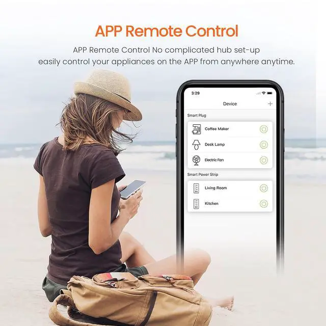 Alt view image 4 of 7 - TENDA SP6 Smart Plug WiFi Outlet Switch, Works with Alexa & Google Assistant for Voice Control, Remote Control via App, Timer & Schedule Function, 15A Easy Install, Compact Design, FCC ETL Certified