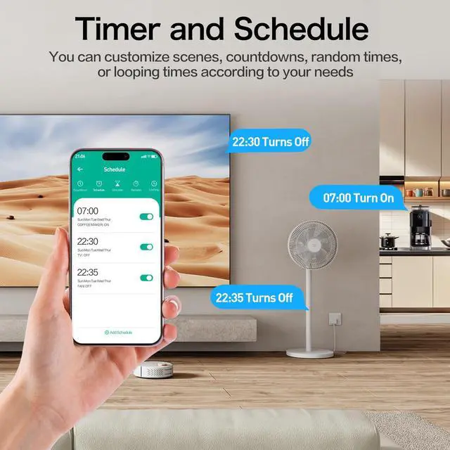 Alt view image 4 of 7 - KimFilter WiFi Smart Plug, Wireless Plugs Outlet Compatible with Alexa & Google Voice Assistant, App Controlled Outlet with Timer Function, 2.4GHz Only Wi-Fi Smart Socket, Smart Plug Timer for Home