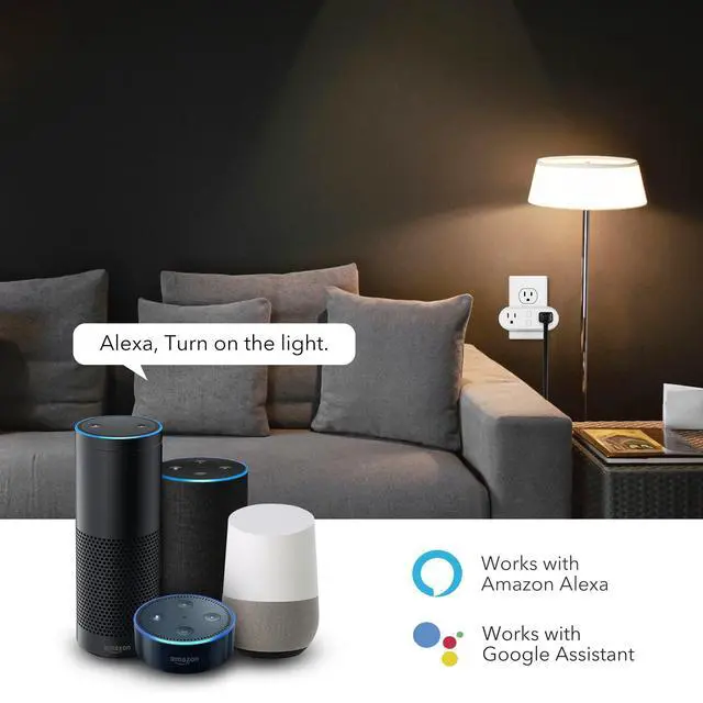 Alt view image 5 of 7 - HBN Smart Plug 15A, WiFi&Bluetooth Outlet Extender Dual Socket Plugs Works with Alexa, Google Home Assistant, Remote Control with Timer Function, No Hub Required, ETL Certified, 2.4G WiFi Only