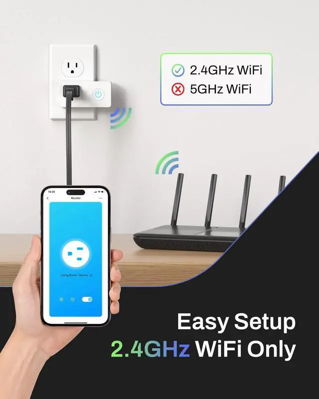 Alt view image 3 of 7 - BN-LINK WiFi & Bluetooth Smart Plug, Heavy Duty Smart Timer Outlet Works with Alexa & Google Home Assistant, Remote & Group Control, No Hub Required, ETL & FCC Certified, 2.4GHz WiFi Only, 4 Pack
