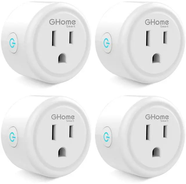 Main image of GHome Smart Plug Mini, WiFi Smart Outlet Plug Works with Alexa and Google Home, Timer Outlet with APP Control, 2.4GHz Network Only, No Hub Required, ETL FCC Listed (4 Pack), White
