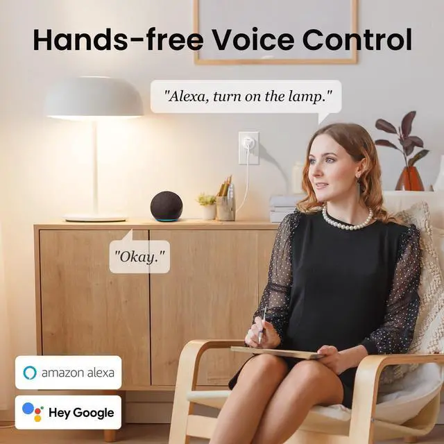 Alt view image 2 of 7 - GHome Smart Plug Mini, WiFi Smart Outlet Plug Works with Alexa and Google Home, Timer Outlet with APP Control, 2.4GHz Network Only, No Hub Required, ETL FCC Listed (4 Pack), White