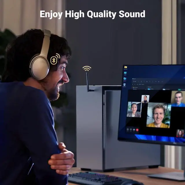 Alt view image 4 of 7 - UGREEN Long Range Bluetooth 5.3 Adapter for PC, USB Bluetooth Dongle, Wireless Bluetooth Transmitter Receiver for Bluetooth Mouse Keyboard Headphones Speakers for Win11/10/8.1 (Plug & Play)