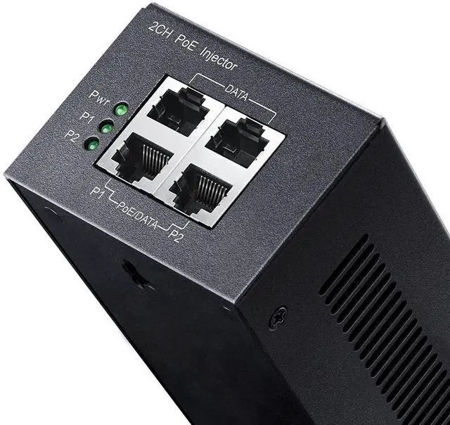 Alt view image 6 of 7 - Cudy 2 Channel Gigabit PoE Injector, 10/100/1000Mbps, 2 Gigabit Input, 2 PoE Output, 2 x 30 watts PoE Adapter, Wall-Mount, Comply with 802.3at / 802.3af, 48V