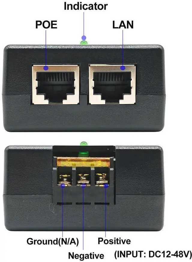 Alt view image 2 of 4 - Gigabit DC PoE+ Injector | 12V 24V (12-48V) DC Input | 50V 30W DC PoE+ Out | DC-DC Convertor + 802.3 af/at Solar PoE Injector Adapter for ePMP2000/3000, Force400/425, Q61, PoE Lighting