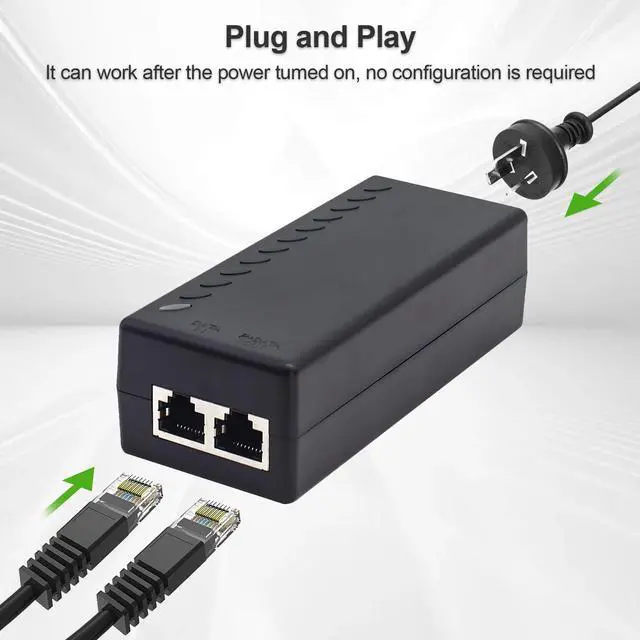 Alt view image 4 of 7 - ULTRAPOE Gigabit PoE+ Injector for Ethernet, 30W 48V with 10/100/1000Mbps & IEEE 802.3af/at Compliance. Extend Network Up to 100M (328 ft) Plug and PlayBlack