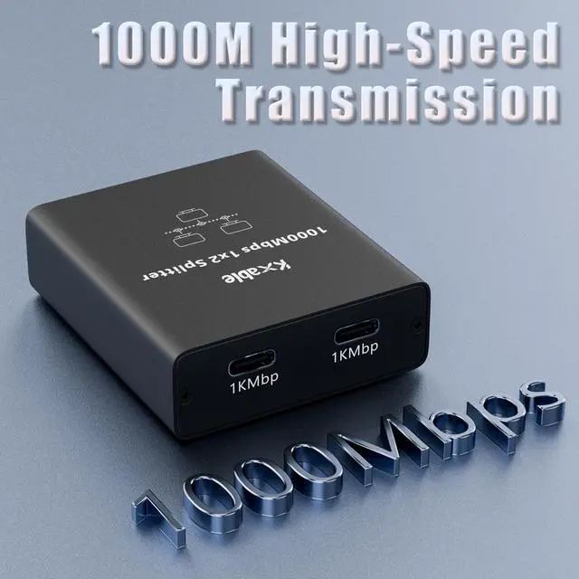 Alt view image 3 of 7 - Ethernet Splitter 1 to 2 Out (Double USB-C Port), Upgrade Design RJ45 Splitter with USB A to C Power Cord, Gigabit LAN Internet Adapter, 1Gbps, RJ45 to Double Type-C Adapter, for Macbook to Ethernet