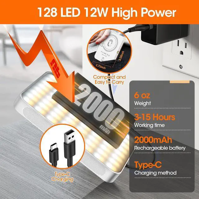 Alt view image 3 of 7 - JINGCOOL Magnetic Selfie Light, Portable Phone Light Clip, Rechargeable Ring Light for Video Recording, Conference, Live Streaming, TikTok, Makeup, Compatible with iPhone, Laptop, and Camera, White