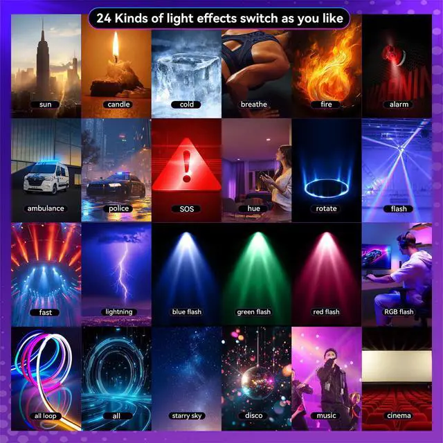 Alt view image 6 of 7 - ENEGON RGB Selfie Light, 360° Full Color RGB Video Light with 24 Effects, 78 LED 2000mAh Rechargeable CRI 95+ and 2500K-9000K CCT, Portable Clip on Light for Phone/Tablet/Laptop/Streaming