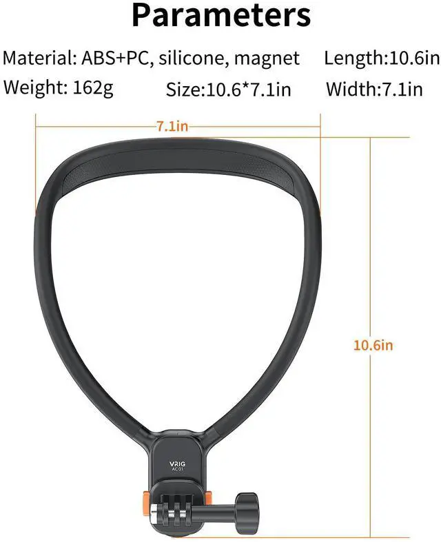 Alt view image 5 of 7 - VRIG Magnetic Neck Mount with Phone Holder, One-Click Quick Release & Claw-Mini Action Camera Adapter Mount for Go Pro Hero 13/12/11/10/9, for DJI Action 5 Pro/4/3, for Insta 360 Ace Pro