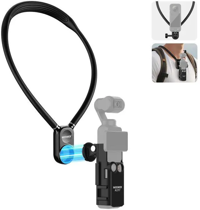 Main image of NEEWER Magnetic Neck Mount with Pocket 3 Cage, Flexible Quick Release Action Camera Neck Holder Compatible with Hero 13 12 11 Max DJI Action 5 Pro Insta360 Osmo Pocket 3 Accessory for POV, GP39