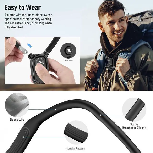 Alt view image 7 of 7 - NEEWER Magnetic Neck Mount with Pocket 3 Cage, Flexible Quick Release Action Camera Neck Holder Compatible with Hero 13 12 11 Max DJI Action 5 Pro Insta360 Osmo Pocket 3 Accessory for POV, GP39