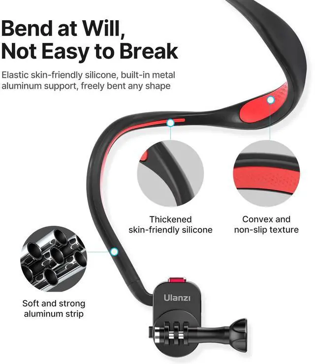 Alt view image 6 of 7 - ULANZI Go-Quick II Neck Mount for GoPro Magnetic Necklace Holder, Camera POV Mount for GoPro Hero 13/12/11/10/9/8/7/6/5/4/MAX, AKASO, DJI Osmo Action 5 Pro/4/3, Insta360 and Most Action Cameras