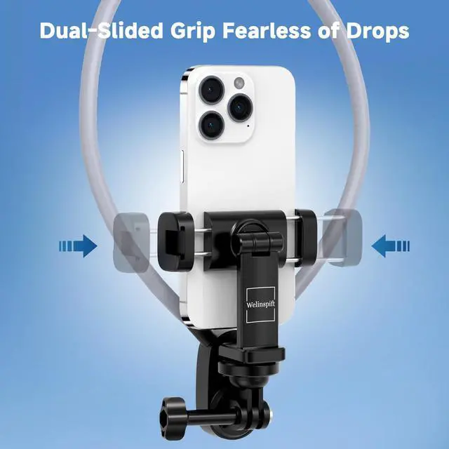 Alt view image 7 of 7 - Neck Phone Holder- POV/Vlog Hands Free!- Neck Mount for Phones with Phone Clip,Compatible with iPhone Samsung Google Pixel and All Phones(No Magnetic Version)